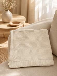 1pc Customizable Embroidered Knitted Throw Blanket, Supports Custom Name Embroidery, 7 Colors Available, Structured Ribbed Edge, Suitable For Home Relaxation And Daily Home Use, Suitable For Family Members, Meaningful Holiday Celebration Gift Choice - Multicolor - View 15