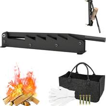 Manueller Holzspalter Wandmontage, Kaminholz Spalter aus Karbonstahl mit Handschuhen & Tasche - Hochkohlenstoffstahl - Übersicht 1