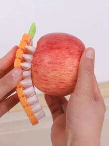 Creative Carrot-Shaped Flexible Cleaning Brush, Soft Bristles That Won't Damage Fruit And Vegetable Skins, Bendable Long Handle Design, Suitable For Cleaning Potatoes, Carrots, Yams And More, Essential Portable Kitchen Scrubbing Tool For Home - Orange - View 6