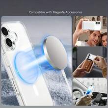 CteGlodrix Funda de teléfono básica magnética a prueba de golpes, funda de teléfono transparente magnética, diseño clásico, compatible con carga inalámbrica, anti-amarilleo, compatible con iPhone 17 16 15 14 13 12 11 Pro y Pro Max, resistente a arañazos, duradera, ligera, regalo de primavera, regalo de cumpleaños de Pascua para mamá - transparente - Ver 8