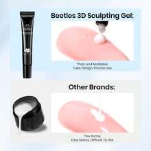 Beetles White 3D Carving Gel, Gel Kuku UV LED Tanpa Perlu Dilap, Cocok untuk Bunga 3D, Kelopak, Pita, Seni Kuku Timbul, dan Desain Rhinestone. - MultiWarna - View 6