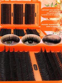 CMAYOME 720/648 DIY Complete Set Of Cluster Adhesive False Eyelashes - Includes Soft False Eyelash Clusters In 8 To 16mm Different Lengths, Soft And Fluffy Touch. This Set Includes Cluster False Eyelashes, Waterproof Glue, Tweezers And Brush. - Multicolor - View 11