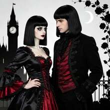Black Straight Bob Wig With Bangs, Heat‑Resistant Synthetic Hair Wig, Gothic Halloween Cosplay Party Short Short Shoulder Length Wigs For Men Women - Black - View 5