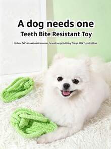 1/3/4/5/6pcs Green Series Pet Dog Cotton Rope Toy Set, Durable Chew Teeth Grinding Boredom Relief Knot Rope Toy, Small Dog Puppy Teeth Cleaning Interactive Pull Rope Toy, Pet Chewing Toy - Multicolor 2 - View 5