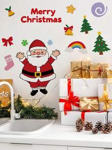 Multiple Sets Of Fun Santa Wall Stickers, PVC, Removable, Self-Adhesive, No Residue. Christmas Multi-Elements DIY For Living Room, Doors, Fireplace, Windows, Glass, Home, Classroom, Party, And Holiday Decorations. - Wall Stickers - View 3