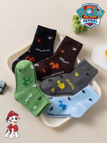 1/5/10 Pairs Paw Patrol Kids Socks Cute All-Over Print Puppy Winter Mid-Calf Socks Fun Christmas Gift Children's Socks - Multicolor - View 5