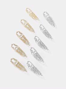 Kryxie 5pcs Luxurious Rhinestone Nail Rings Set, Perfect For Women Dance Performances, Parties And Gatherings - ring - View 4