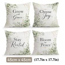 4pcs/1pc Eucalyptus Inspirational Text Pattern Pillow Case Without Insert, Single-Sided Printed Pillow Case, Suitable For Living Room Bedroom Home Decor, All Season Pillow Case - Multicolor - View 13