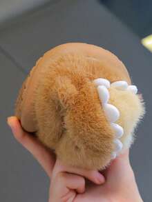 1 Pair Kids Plush Slippers Cartoon Capybara Design, Warm Simple Non-Slip Cute Fuzzy Slippers For Boys And Girls, New Autumn/Winter Style - Light Coffee - View 5