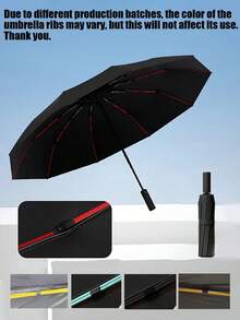 1pc Extra Large 32-Rib Automatic Umbrella, Dual-Use For Sun And Rain, UV Protection, Wind-Resistant Reinforced, Portable And Compact, One-Click Open/Close, High Aesthetic, Anti-UV, Lightweight, Durable And Waterproof, Foldable Storage, Black Coating For Light Blocking, Minimalist Ins Style, Extra Large For Two People, Automatic Reverse, Sturdy And Durable, Essential For Travel And Outdoor - Multicolor - View 13