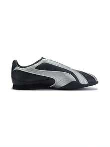 Puma Unisex - Bella V2 Leather - Black - Silver -  Casual Sports Shoes Low-Top 40404301 - Dark Grey - View 3