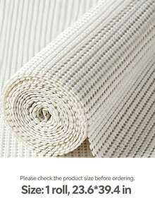 1 Roll Silicone Thickened Shelf Liner For Kitchen Cabinets Waterproof/Oil-Proof Drawer Liner With Hole Non-Slip Cupboard Refrigerator Liner(Non-Adhesive)/1 Roll | 11.81*59.06 Inches Non-Slip Thickened Drawer Liner, Pure Brown Diamond Pattern, Gold Lantern Pattern, Silver Colorful Leaf Pattern, Gold Glitter Leaf Pattern, Waterproof, Oil-Proof, Moisture-Proof Protective Mat, Suitable For Kitchen Cabinets, Wardrobes, Shoe Cabinets, Home Daily Storage Use - White - View 10