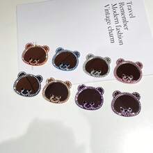 Light Luxury Rhinestone Bear Makeup Mirror Air Cushion Phone Case Back Sticker Universal Adhesive Highly Attractive Thin Portable Stand For Women - Multicolor - View 11