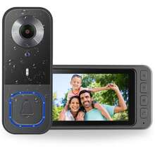 Kamera Bel Pintu Video 4,5 inci dengan Monitor, Audio Dua Arah, Fitur Bangunkan Dua Arah, Penglihatan Malam, Tahan Air IP68, Telepon Pintu Video Pintar Walkie-Talkie dengan Layar HD 1080P Sudut Lebar 170°, Tanpa Langganan - View 8