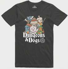 Mens Funny T Shirt Role Playing Dungeons And Dogs Regular Fit Ring Spun Tee - 黑色 - 查看 1