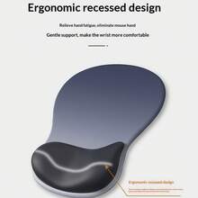 1PC Ergonomic Wrist Support Mouse Pad, Teardrop‑Shape Memory Foam Mouse Mat, Milk‑Silk Surface Non‑Slip Base Wrist Rest Pad For Office Gaming Desktop - View 4