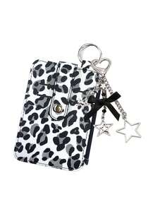 Dompet Kartu Motif Leopard Multi-Slot dengan Gantungan Kunci Pita Bintang, Dompet Koin Mini dengan Resleting, Dompet Kartu Tipis dengan Jendela ID, Dompet Kartu ID Portabel, Gantungan Tas, Tempat Kartu Kredit Y2K, Untuk Kartu ID, Kartu Transportasi, Uang Receh, Uang Tunai, Perlengkapan Perjalanan & Kembali ke Sekolah - MultiWarna - View 15