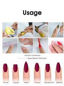 400pcs/Roll Colorful Printed Nail Extension Paper Stickers With Ruler, Suitable For Acrylic/Poly Gel, DIY Nail Art Supplies For Salon And Home Use - Multicolor - View 8