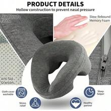 Face Down Pillow For Bed, Massage Headrest Face Pillow For Post-Surgery Recovery Or Beach Tanning, Breathable Design, Face Down Pillow For Massage - Massage Headrest For Bed, Face Down Pillow For Sleeping, Post-Eye Surgery Recovery, Massage Tools - Dark Grey - View 8