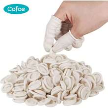 Cofoe Finger Cot, Medium Finger Protectors Latex Anti-Static Finger Covers, Finger Tip Protect Keeping Dressing Dry And Clean Disposable Finger Gloves White(100pcs) - 100pcs - View 1