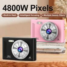 1080P HD Dual Lens Selfie Digital Camera, Professional Camera For Beginners, 48MP, Built-In Flash, Supports Photography, Comes With 64GB Memory Card, Ideal Birthday And Christmas Gift - View 3