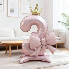 2pcs 42 Inch Blue Base Crown Number Foil Balloon With 21 Inch Pink Bow Balloon, Valentine's Day Birthday Wedding Party Gathering Decoration Balloons - View 16