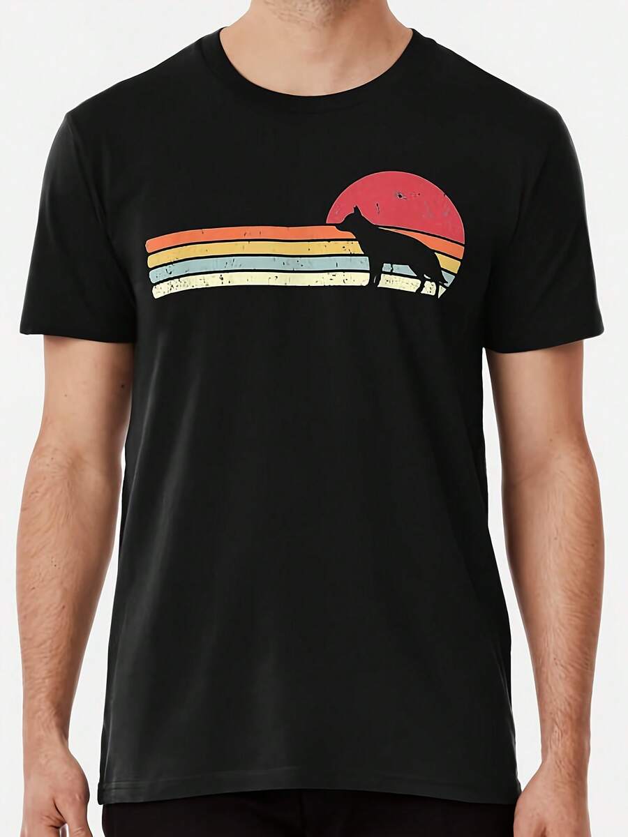 German Shepherd Retro Style Premium T-Shirt S To 5XL Made In The AUUSA T-Shirt - 款式 - 查看 1