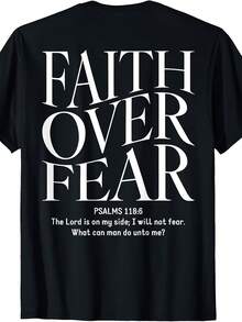 Faith Over Fear Christian (On Back) T-Shirt - 款式 - 查看 1