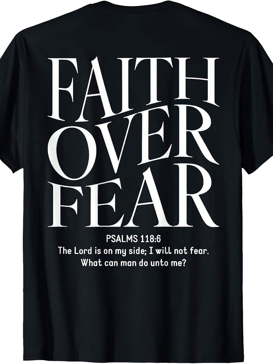 Faith Over Fear Christian (On Back) T-Shirt - 款式 - 查看 1
