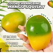 Crispy Temperature-Sensitive Mango Squishy Toy, Block-Filled Malleable Slow Rebound, ASMR Sensory Stress Relief Squeeze Toy, Suitable For Teens And Adults - Multicolor - View 4