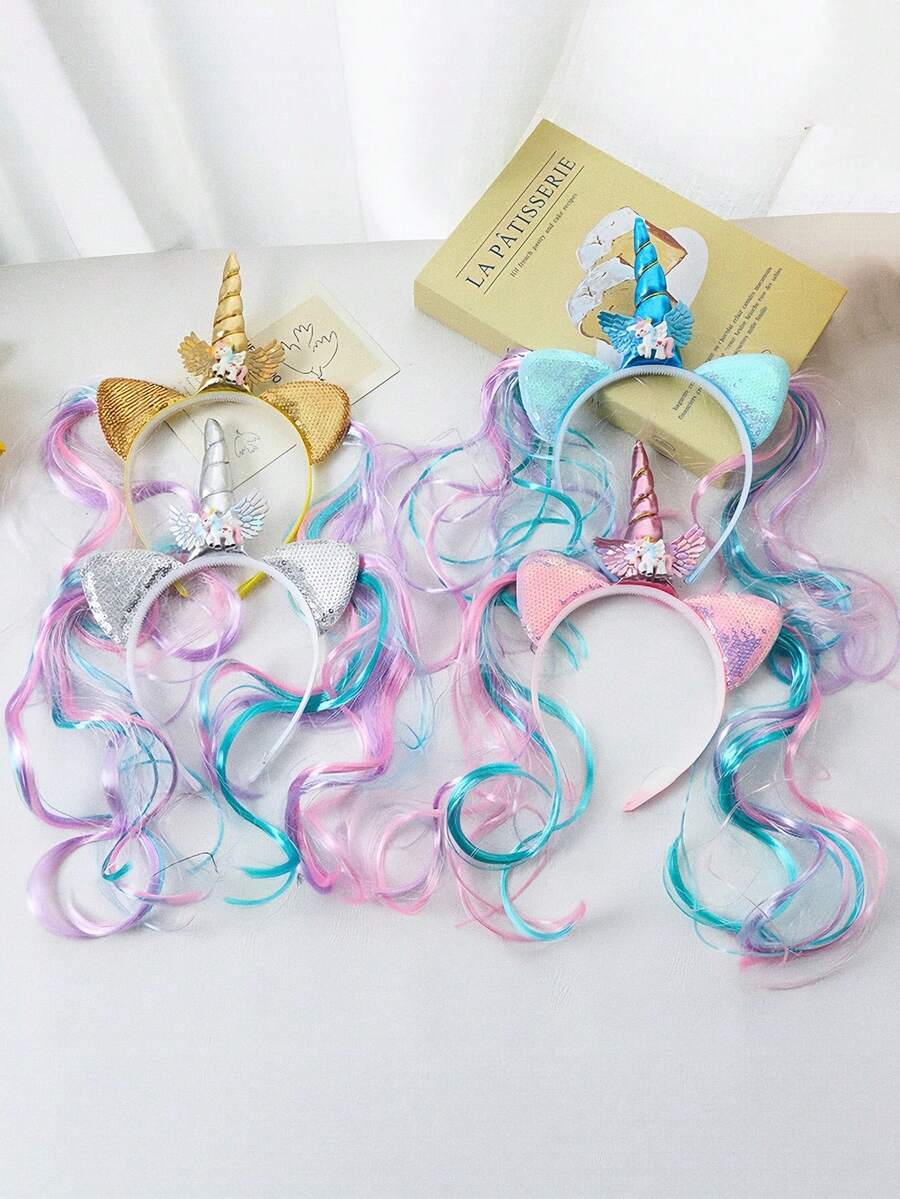 1pc Women's Cute Unicorn Hairband, Cartoon Pony Animal Hairpin, Party And Event Headwear Accessory