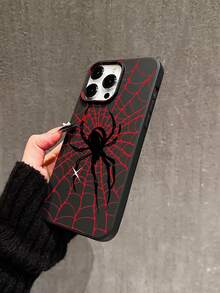 Dark Style Personalized Spider Web Large Hole Shockproof Phone Case Compatible With Apple 11 12 13 14 15 16 17 Pro Max 16 Pro Max 13 Pro 15 Plus And Other Models Creative Protective Shell - Black - View 2
