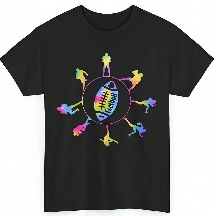 Football Shirt, Football Sports Lovers Football Player Tie Dye T-Shirt - 款式 - 查看 1