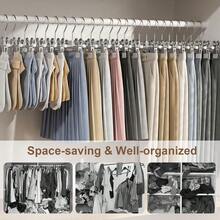 Women's Sturdy Adjustable Heavy Duty Pants Racks With Strong Clips 10-Pack, 12 Inch Space Saving Non-Slip Skirt Rack For Shorts Jeans Pants Hangers, Multi-Use Closet Storage Organizer For Bedroom Laundry Dorm Travel Home Holiday Gift - Multicolor - View 5