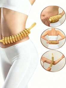 Wooden Massager | Made Of Natural Solid Wood Roller From China (Straight And Curved Rods) | Relieve Muscle Tension And Improve Cellulite | Body Shaping | Essential Home Massage Tool | Unisex Health Tool | Holiday Health Gift - View 2