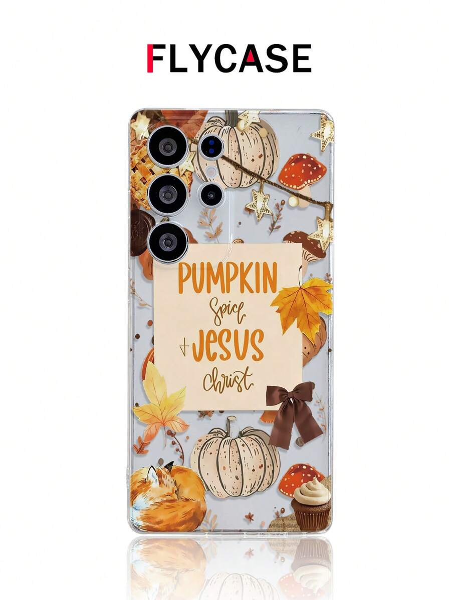1pc Autumn Fallen Leaves & Pumpkin Pattern, Precision Lens Protection Compatible With Samsung Galaxy S25 Ultra/Galaxy S24 Ultra/S24/S23 Ultra/A56 5G/A55 5G/A52s 5G/A26 5G, Nothing, Pixel, 11/12/13/14/15/16/17 Pro Max/17/17 Pro/XS/XR - Clear - View 1