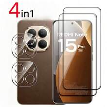 2+2pcs Set Compatible With Xiaomi Note15 Pro+/Note15 Pro/Note15/Note14 Pro+/Note14 Pro/Note14/Note13 Pro+ High Definition Curved Ultra Clear Screen Protector Film Camera Lens Protector Film Anti-Fall Anti-Scratch Phone Film Tempered Glass + Lens Film Phone Screen Protector - Clear - View 19