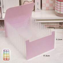 Carpeta de Archivo Acordeón A6, Bolsa Organizadora de Documentos Portátil Expandible de unicolor con Pestañas de Índice, Carpeta Expandible Multifunción, Almacenamiento de Documentos Conveniente, Carpeta Clasificada de Múltiples Capas con Etiquetas, Bolsa de Archivo de Facturas - A - Ver 12
