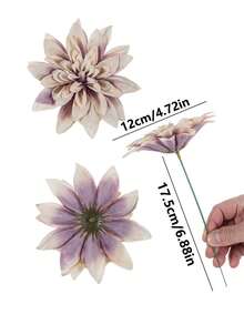 5/12/20 pièces Dahlias artificiels avec tiges, fleurs en soie fausses, plantes pour la maison, la chambre, centres de table de printemps, centres de table de jardin extérieur, fêtes, bracelets de mariée, Saint-Valentin, Fête des Mères, DIY, bouquet de mariage, guirlande, boule de fleurs murale, accessoires d'arche, décoration - marron clair - Voir 2