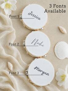 Custom Name 6 Inch Boho Wedding Tambourine Hand Held With Single Row Metal Jingles Starfish And Seashell Woven Decor Musical Rhythm Percussion Instrument Gift For Beach Wedding Bridal Shower Reception Party Dancing (Drumstick Not Included) - Beige - View 11