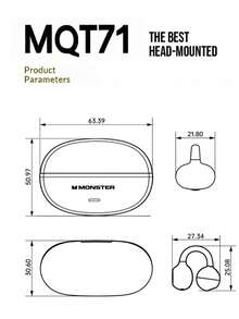 Monster MQT71 True Wireless Clip‑On Open‑Ear Bluetooth Earbuds, Lightweight Comfort Fit, Touch Control, Low Latency Gaming Mode, ENC Call Noise Reduction For Sports Workout Daily Use - View 9