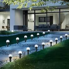 Vintage Sparkling Crystal Globe Solar Path Lights With Bubbled Glass Refraction Waterproof Outdoor Lawn Yard Patio Decoration - Black - View 13