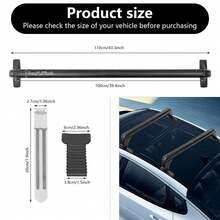 2-teiliger Universal-Dachgepäckträger, für 4- oder 5-türige PKWs, direkter Ersatz, schwarzes Aluminium, 1 m lange Traversen, 75 kg Tragkraft, sicher und stabil - Schwarz - Übersicht 3