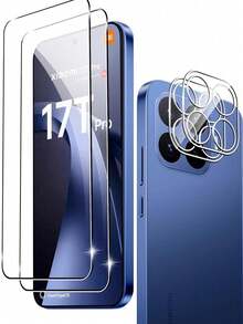 2+2pcs Set Compatible With Xiaomi 17 Ultra/17 Pro Max/17 Pro/17/17T Pro/17T High Definition Full Screen Screen Protector + 3D Ultra Clear Lens Protector Anti-Fall Anti-Scratch Camera Lens Tempered Glass Screen Protector Lens Protector - Clear - View 7