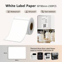 Marklife P50 Thermal Label Paper, White Transparent Round Self-Adhesive Stickers, Waterproof, Oil-Resistant, Scratch-Resistant, Suitable For P50 M220 M110 M120 Portable Printers - View 8