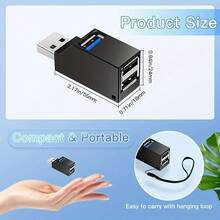 Multifunction USB 3.0 Hub Mini Splitter 1 To 3 High Speed USB 2.0 Adapter, With Chain/Laptop USB Flash Drive Card Reader - View 4