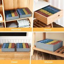 1/3pcs Socks & Underwear Storage Box, 24-Grid Foldable Storage Drawer (Drawer Dividers, Fabric Storage Box, For Organizing Socks) - Multicolor - View 7
