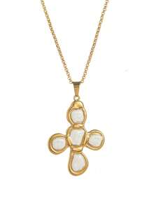 1pc Vintage Casual Minimalist Cross Pendant Exquisite Necklace For Women, Daily Wear, Party, Banquet, Date, High-End Jewelry - Multicolor - View 3