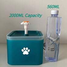 2L/67.5 OZ/ 0.53 GALLON Large Capacity Ultra Quiet Cat Water Fountain With LED Light - Filtered, USB Powered (Adapter Not Included), Automatic Pet Water Station, Replacement Filters Available For Purchase - 2L - View 11