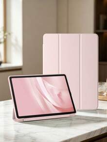 1件粉色矽膠蜂巢軟殼保護套，適用於Mini1/2/3/4/5/6/7/Air/Air2/9.7/10.2/10.5/10.9(Air4-Air8)/Pro 11/10th Gen/A16/Pro 11 2024 Apple機型，三折支架，多角度支架，蜂巢散熱，睡眠/喚醒，簡約休閒商務，多折平板電腦保護套，無筆槽，不含筆 - 粉色 - 查看 6